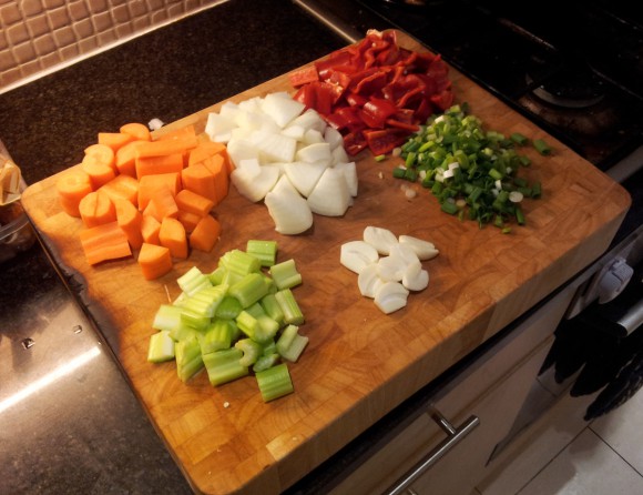 Prepped veggies